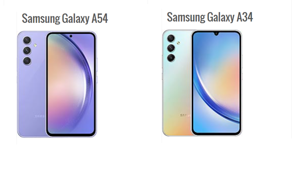 Principales différences entre le Samsung Galaxy A54 et le Samsung Galaxy A34
